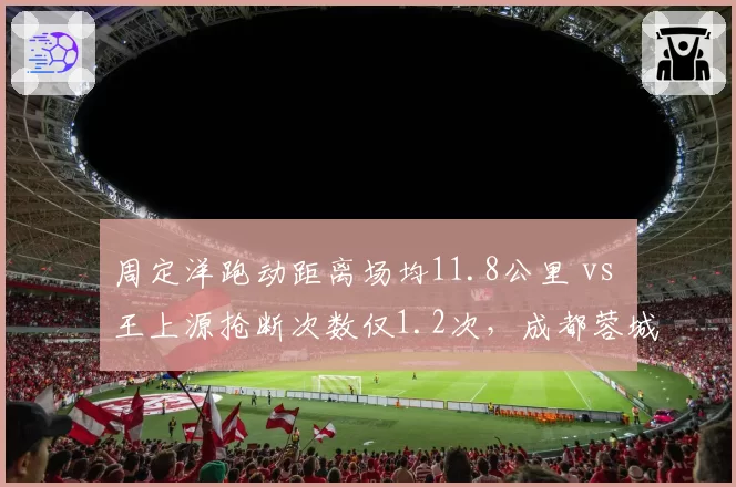 周定洋跑动距离场均11.8公里 vs 王上源抢断次数仅1.2次，成都蓉城中场覆盖能力断层